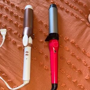 Two curling irons. 1 clamp and 1 wand